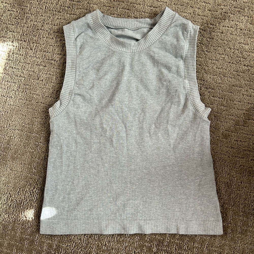 Gray Athleta Sleeveless Ribbed Top